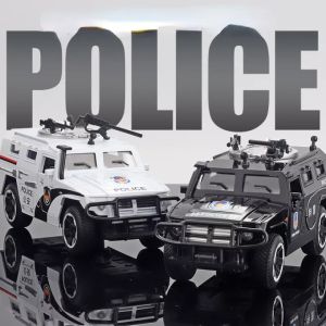 【 WJ】1: 32ทหารม้าเสือหุ้มเกราะการต่อสู้พิเศษรถตำรวจรุ่นโลหะผสมแสงเพลงกลับกองทัพเปิดประตูอัลลอยรถรุ่นรถของเล่น