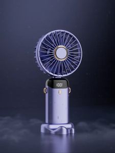 NEW Portable Rechargeable Fan 3000Mah Mini Neck Fan LED Display Foldable 5speed Adjust Fan USB Handheld Electric FAN 132