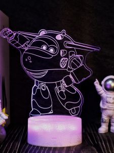 3D Small Night Lamp Super Wings Little Ailedi Decoration Bedroom Bedside Lamp Childrens Room Desktop Light Birthday Gift