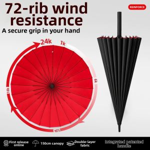 MUZHOUYU | Heavy Rainproof Reinforced Wind Resistant Large Umbrella
