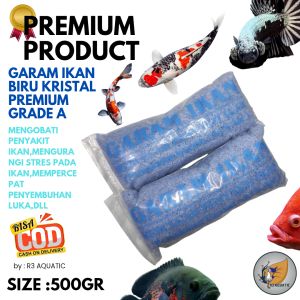 GARAM IKAN BIRU GARAM AQUARIUM BLUE SLAT 500GRAM GRADE A