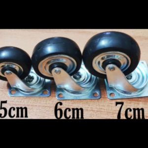 Bánh xe xoay 360° cao su đen 5cm 6cm 7cm bánh xe đẩy thay thế
