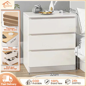 【 Marilao Stock 】Bedside Table With Drawers Wood 32cm 2 Layers Mordern Design Simple Storage Cabinet Bedroom Hotel Rooms Rented House Small Bedside Cabinet