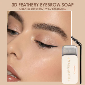 FOCALLURE 3D Waterproof Long-Lasting Eyebrow Gel Eyebrow Soap Set Waterproof Brow Stamp Styling Soap Long Lasting Drawing Eyebrow 3Pcs Make Up Set