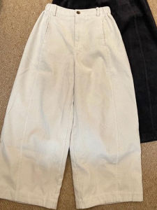 กางเกงขายาวทรงตรงเอวสูงผ้าคอร์ดูรอย กางเกงขายาวลำลองสำหรับผู้หญิงสไตล์เกาหลีฤดูใบไม้ผลิและฤดูร้อนปี 2025