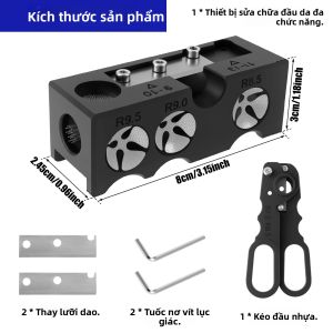 Dụng Cụ Sửa Đầu Cơ Bi-a 11 Trong 1 Với Lưỡi Dao Thay Thế Dễ Sử Dụng Máy Cắt Đầu Cơ Bi-a Snooker Bằng Hợp Kim Nhôm