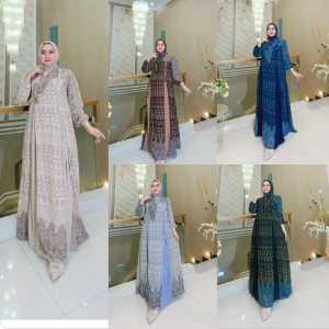 Zulfa dress set hijab bahan Seruty