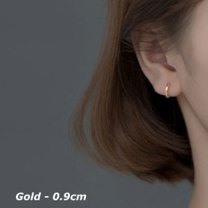 1000earring 925 Sterling Silver Round Huggie Hoop Earrings - Gold/Silver