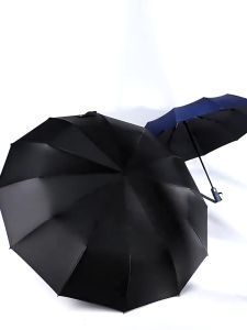 Pure Color Automatic Umbrella 12 Ribs Auto Open Umbrella 23inch Windproof Folding Umbrella Payung Lipat Murah Hujan 折叠雨伞