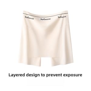 Miiow | Womens Safety Shorts Ice Silk Underwear Mid Waist Short Length Thin Model Briefs For Skirt Anti Exposure Anti Embarrassment