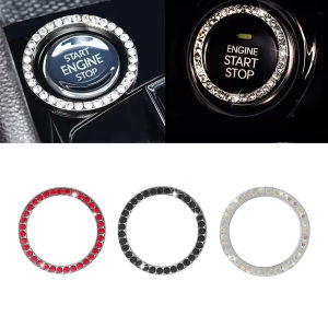 Universal Automobiles Start Switch Button Decorative Diamond Rhinestone Ring Auto SUV Car Decorative Accessories Interior Girls