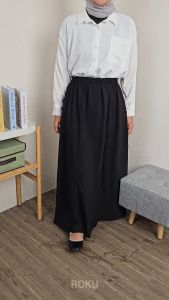 Rok Kerja Kuliah A Line Wanita Panjang Polos Maxi Skirt