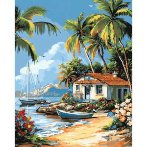 BILIBILI | Painting By Number Seascape for Adults Picture By Numbers Acrylic Pigment on Canvas DIY Frame Home Decoration