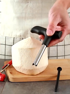 ที่เจาะมะพร้าว อุปกรณ์เจาะมะพร้าว ที่เปิดน้ำมะพร้าว สำหรับใส่หลอดดูด ด้ามจับยาวสแตนเลส ใช้งานง่ายเพียง พร้อมส่ง G3545