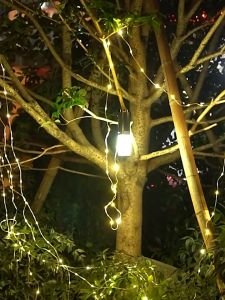 Đèn trang trí dây đèn di động dài 15 mét với đèn LED dùng để trang trí lều cắm trại làm sáng không gian ngoài trời