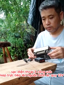 Bộ Sạc Điện Thoại Kẹp Bình Ắc Quy – 3 USB Thông Minh Tự Ngắt Loại Xịn Siêu Bền