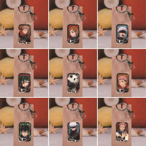 Bandai | Jujutsu Kaisen Anime 2D Acrylic Rectangular Character Keychain Pendant Signboard Student Book Decoration Gift for Anime Fans