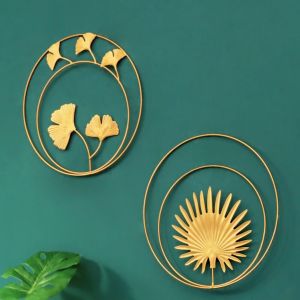 Wall Decor Hiasan Dinding Frame Metal Gold Daun Leaf Ginko Scandinavian/ WALL Decor Nordic