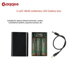 3-cell 18650 Solderless UPS Battery Box DC12V Power Bank Equal-voltage Optical Modem Router Mobile Power Supply Enclosure