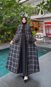 BSHOP MURO SMOKE Baju Dress Flanel Kotak wanita Muro smoke Dress vol 2 Bshop by Rio. Nazra Sha