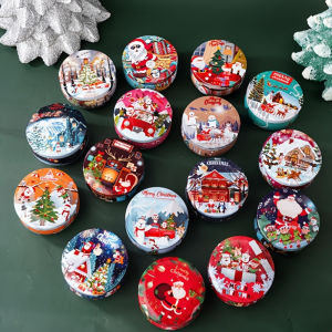10pcs Christmas Themed Candle Jars 2.2oz Metal Tins for DIY Candle Making. Perfect for Holiday Decor & as a Gift for Beginners.