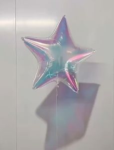 Iridescent Balloon Theme Round Love Heart Star Square 4D Explosion Butterfly Foil Spike Disco Holographic Crystal Clear