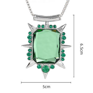 Hot Once Upon A Time Necklace Punk Wicked Witch Zelina Glinda Pendant Green Crstal Charm Chain Necklaces For Women Men Gifts