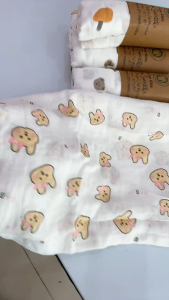 Khăn sợi tre Muslin Organic cho bé sơ sinh an toàn KT: 120cm x 120cm