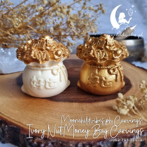 Ivory Nut Money Bag Carving Ornament Lucky Feng Shui 2024