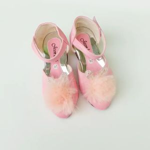 Sepatu Pesta Anak Perempuan Terbaru Model Tali Variasi Pita Kelinci Bulu Untuk Usia 3-10Tahun