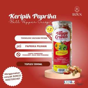 VEGGIE CRUNCH KERIPIK PAPRIKA PREMIUM TOPLES 1300ml ENAK GURIH RENYAH SEHAT HEALTHY SNACK