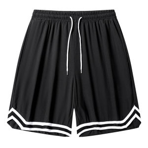 Colorblock Striped Basketball Shorts for Men Athletic Quick Dry Gym Workout Running Shorts with Side Pockets Drawstring Waist