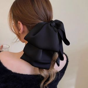 New Large Satin Bow Claw Clips For Women Fashion Hair Claw Hair Clamps Girls Hairpins Sweet Headwear Barrette Hair Accessories