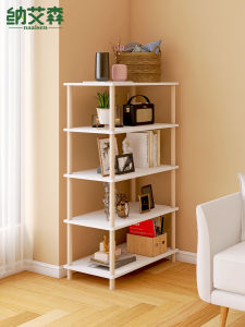 Corner Wall Mounted Multi-Layer Storage Rack Bedroom Home Use Bed Tail Floor Standing Bookshelf Luxury Minimalist Design
