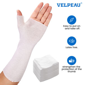Velpeau Hand Socks for Splint (Pack of 10) Breathable Thin Stockinette Tubing for Arm Wrist Brace with Thumb Spica Liner Under Cast Wrap Arm Cover for Men and Women
