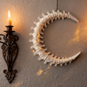 Spinal Cord Moon Wall Hanging Gothic Home Decor Living Room Wall Art Ornament Dissecting Wall Decorations Using Bone Moon Art