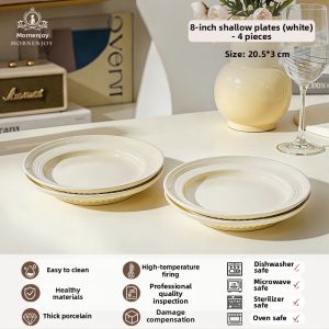 mornenjoy | High Temperature Underglaze White Porcelain Straw Hat Shape Dish