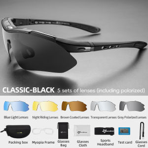 RockBros | ROCKBROS Cycling Polarized glasses Bike Outdoor Sports Sunglasses MTB Road PC Goggles Eyewear Glasses 5/3 Lens Bicycle Accessory