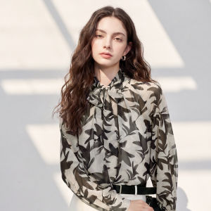 3COLOUR·S | Printed Long Sleeve Blouse and Cami Set Commuter