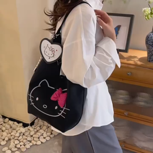 NIkyLundun   กระเป๋าโท้ทน่ารักกระเป๋าสะพายไหล่นักเรียนความจุสูงสำหรับผู้หญิงกระเป๋าเดินทางลำลอง