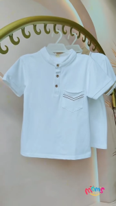 Plain School Uniform Polo Shirt for Kids Boys 2-12 Years Old Chinese Polo Collar Party Casual Polo Shirt for Boys