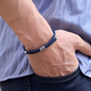 Leisure Handmade Nylon Rope Bracelet Men Stainless Steel Adjustable 9 Colors Available Braslet Outdoor Sports Homme Daily Joias