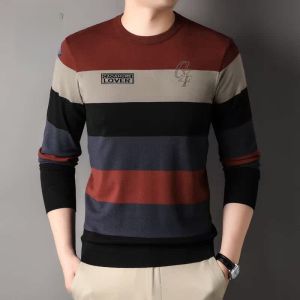 ROMON | Lormen Mens Knitted Sweater Round Neck Casual Thick Warm Winter Fashion City Business Style Long Sleeve Slim Fit Overhead Top