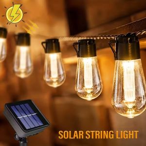 1PC Solar Bulbs String LightsOutdoor Waterproof Fairy LightsGardenTerraceBalconyCampingParty Retro Decoration Garden Lamps