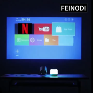 HY-300 Pro Projector Supports 1080p HDMI Built-in YouTube/Netflix/Google Play Store Supports Mobile Phone and Computer Screen Mirroring.