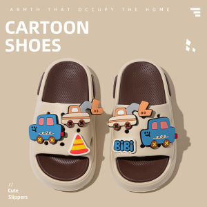 Summer New Childrens Engineering Car Slippers Anti-Slip Bathing Beach Shoes Boys Casual EVA Flat Heel Outdoor Slippers
