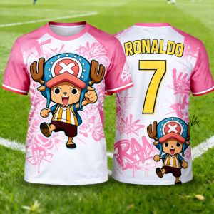 Bandai | 2026 New Arrival One Piece Special Edition Mens Soccer T-shirt Ronaldo # 7 Soccer Shirt T-shirt Kids Luffy 3D Printed T-shirt