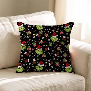 KAYOU | The G-Grinch C-Christmas Film Thời Trang Gối Vuông Vải Polyester Cotton In Hình Cho Phòng Ngủ Sofa Phòng Ins Trang Trí Giải Trí