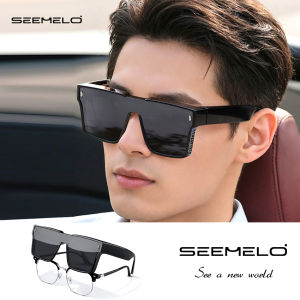 SEEMELO Sunglasses Cover Myopia Glasses Cover Sunglasses Fashion Large Frame Sunglasses Polarized Summer Sunglasses Ultra Light Polarized Sunglasses Outdoor Traveling Walking Shopping Driving