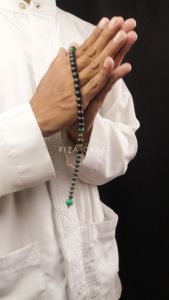Tasbih 33 Butir Mewah Batu Alam Giok Hitam Black Jade ASLI Aceh